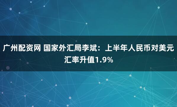广州配资网 国家外汇局李斌：上半年人民币对美元汇率升值1.9%
